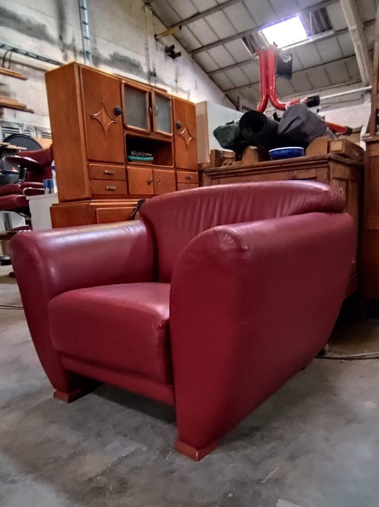 Retro.vintage lederen clubzetel, Ophalen