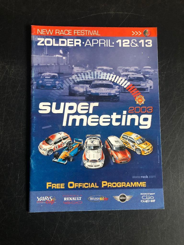 programme 2003 Zolder Belcar New Race Festival, Enlèvement ou Envoi
