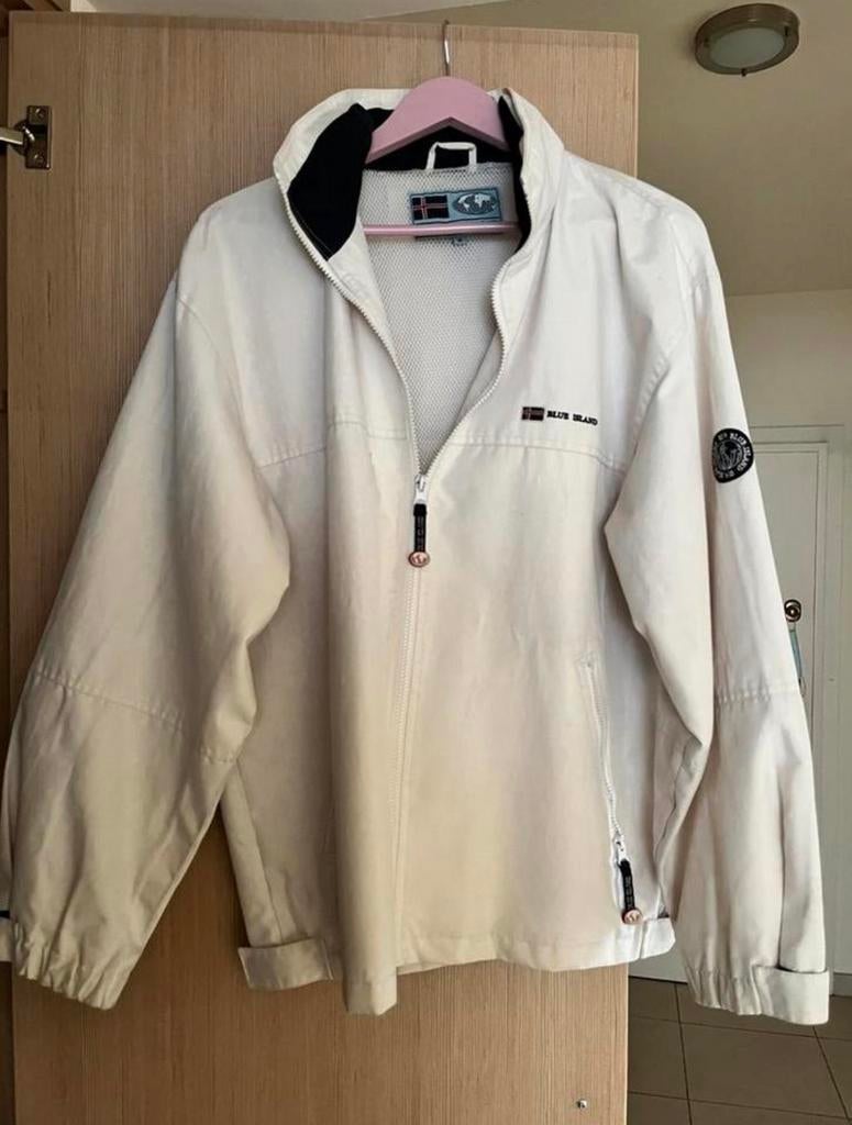 Regenjas wit M/L unisex Blue Island, Ophalen of Verzenden, Zo goed als nieuw, Wit