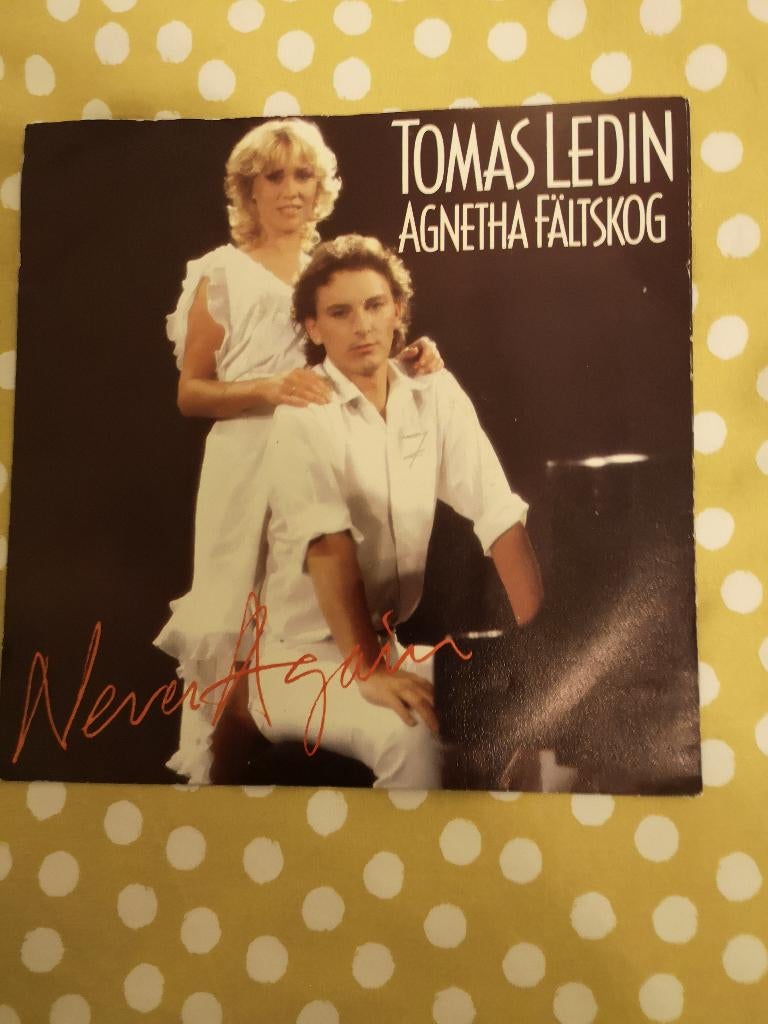singel tomas ledin&agnetha falstskog never againbpost grati, Ophalen of Verzenden, Zo goed als nieuw, 7 inch, Dance