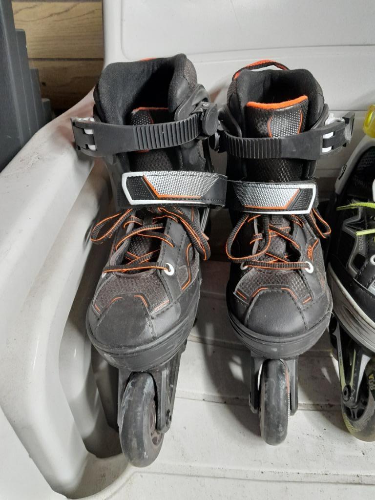 Skeelers Fitness skates Oxelo FIT3 mt 32/35 zwart/fluooranje, Kinderen, Inline skates 4 wielen, Ophalen, Overige merken