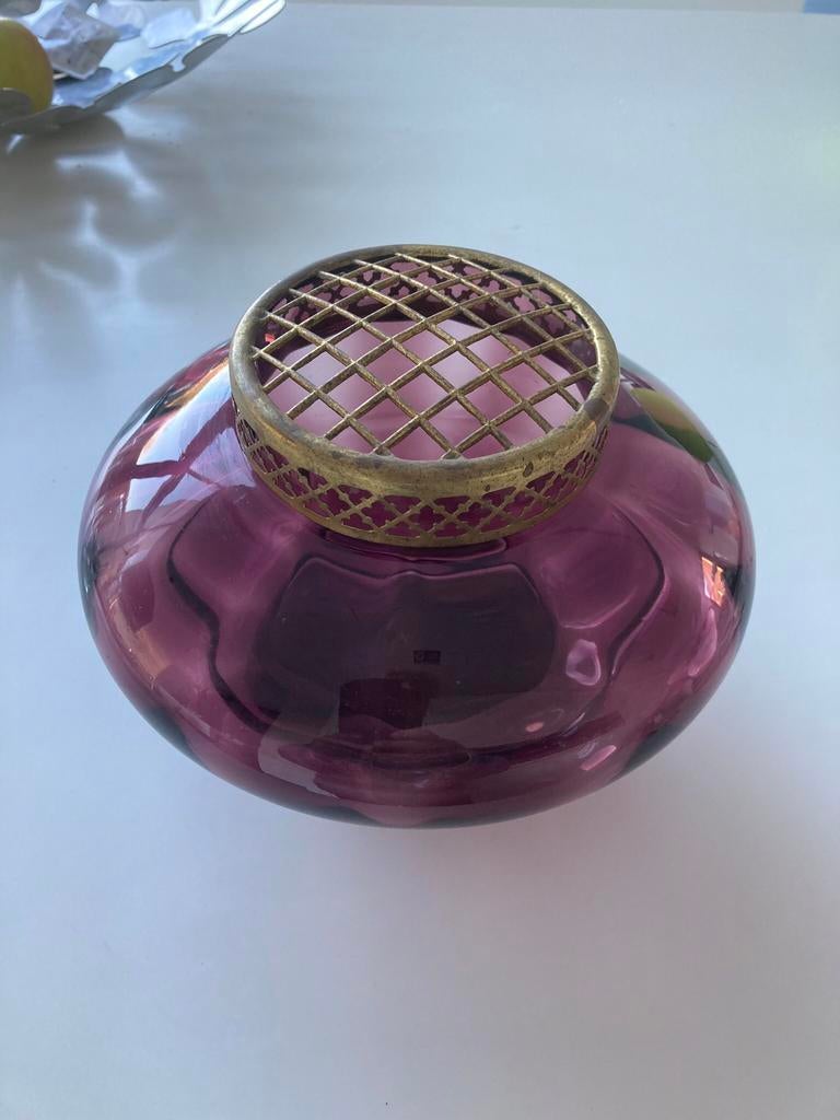 Vase violet bordeaux translucide très exclusif, Enlèvement