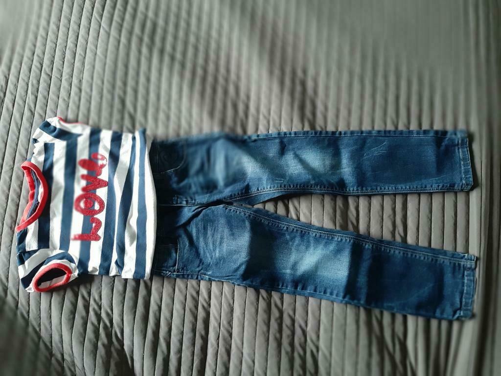 Jeansbroek met t-shirt merk name it maat 116 122, Ophalen, Gebruikt, Name it, Meisje