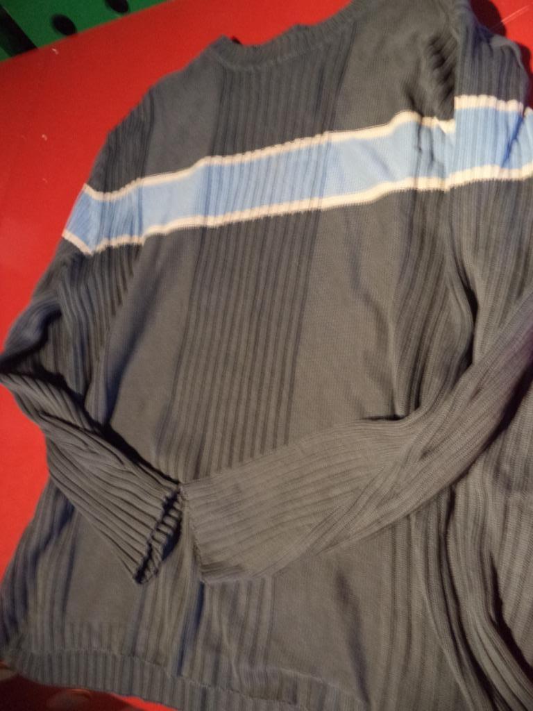 trui heren grijs met blauwe streep deer island extra large, Kleding | Heren, Ophalen of Verzenden, Grijs