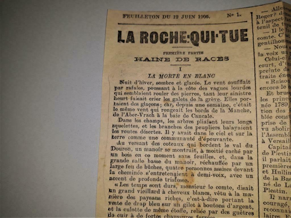 LA - ROCHE - QUI TUE premiere partie ... 1905, Enlèvement ou Envoi, Utilisé, Journal