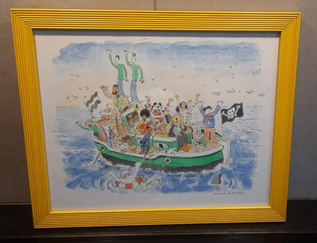 cadre avec un dessin d'Arnoud Wierstra, Enlèvement ou Envoi