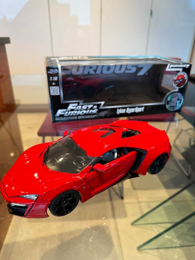 Fast and Furious 7 Lykan Hypersport 1:18 Jada, Enlèvement ou Envoi, Comme neuf, Voiture, Autres marques