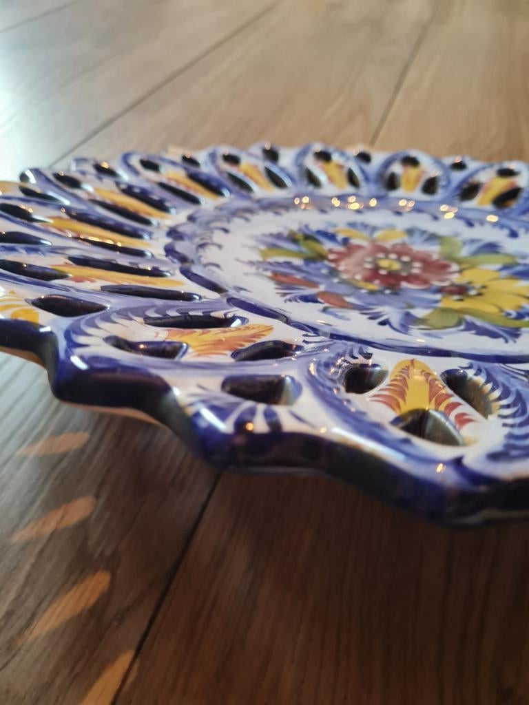 Portugees gesigneerdhandgeschilderd aardewerk 70's muur bord, Ophalen of Verzenden