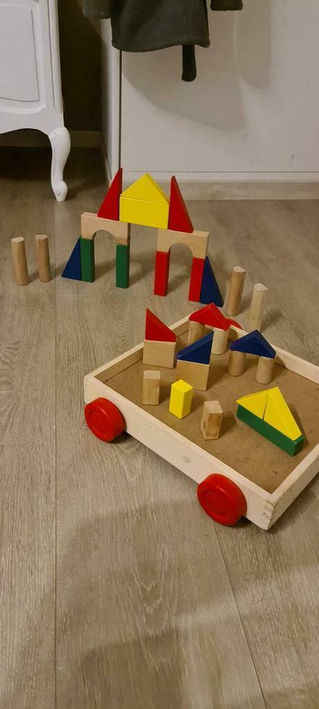 Houten speelgoed  bouw blokjes, Kinderen en Baby's, Ophalen of Verzenden, Zo goed als nieuw