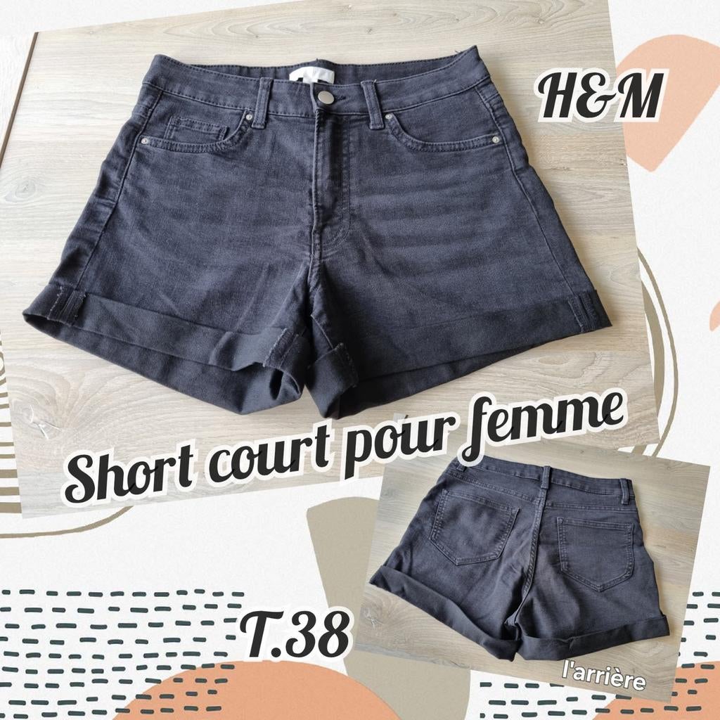 Short court pour femme-noir-H&M-T.38, Vêtements | Femmes, Enlèvement ou Envoi, Porté, Courts, Noir