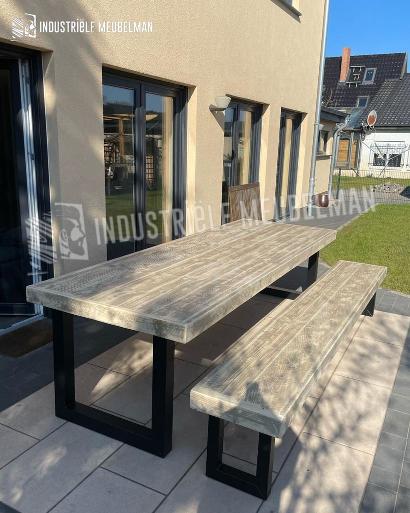 Steigerhout Eettafel Zitbank Tuintafel Terras Tafel Bartafel, Tuin en Terras, Tuinsets en Loungesets, Verzenden, Steigerhout, Nieuw