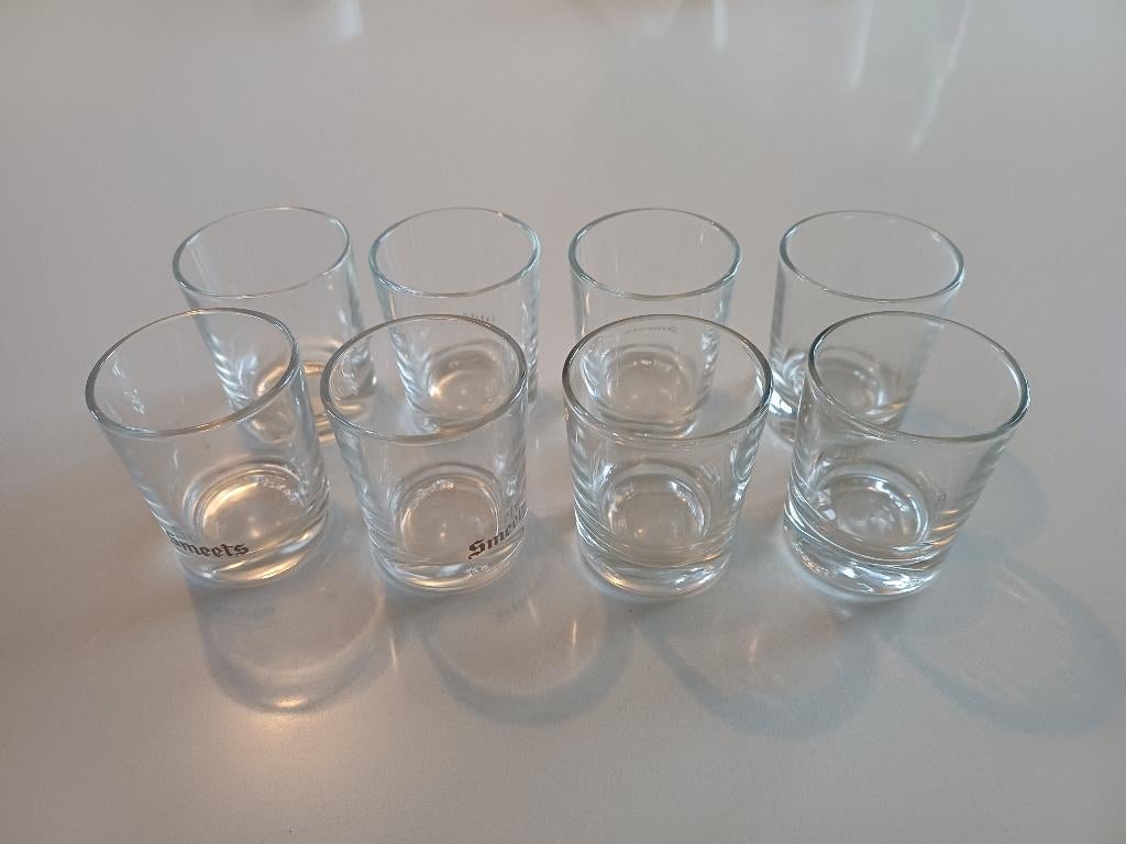 Set 8 jenever- / borrelglaasjes, Uni, Verre ou Verres, Enlèvement ou Envoi, Verre