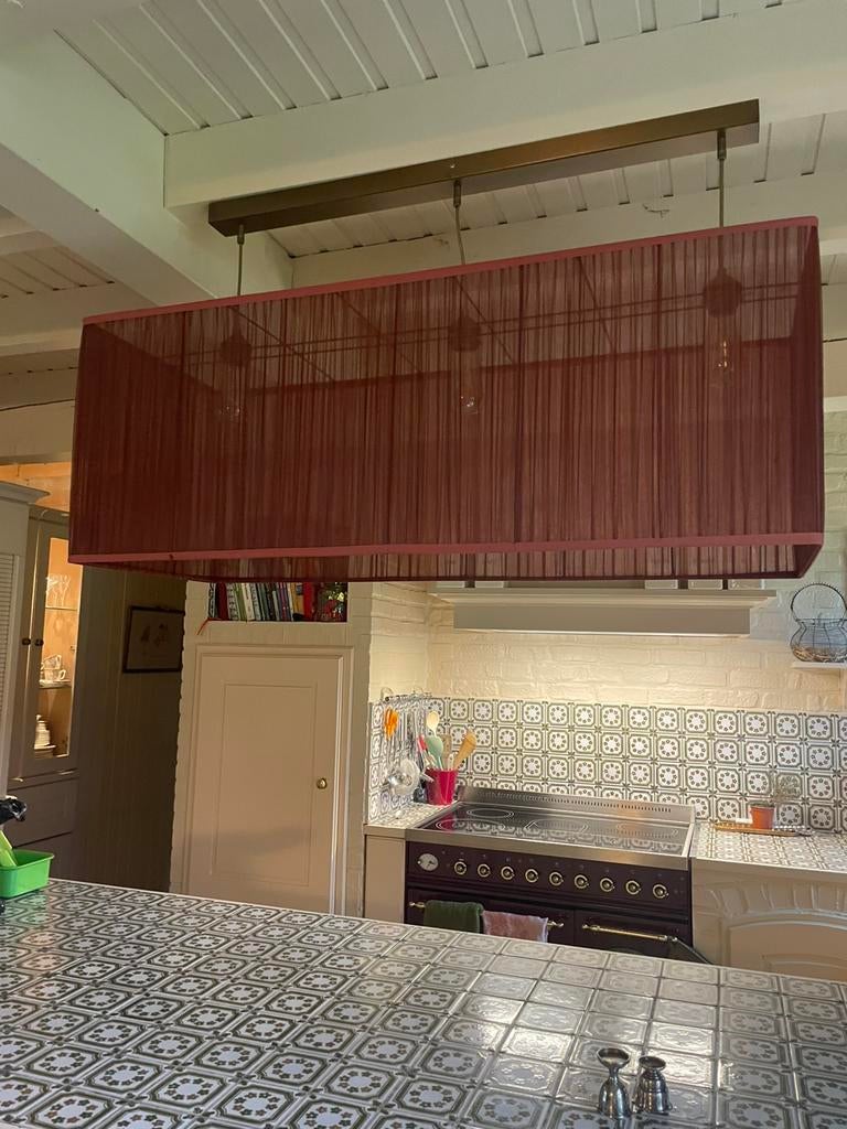 Hanglamp met geplisseerde organza, Ophalen, Gebruikt, 25 tot 50 cm, Landelijk