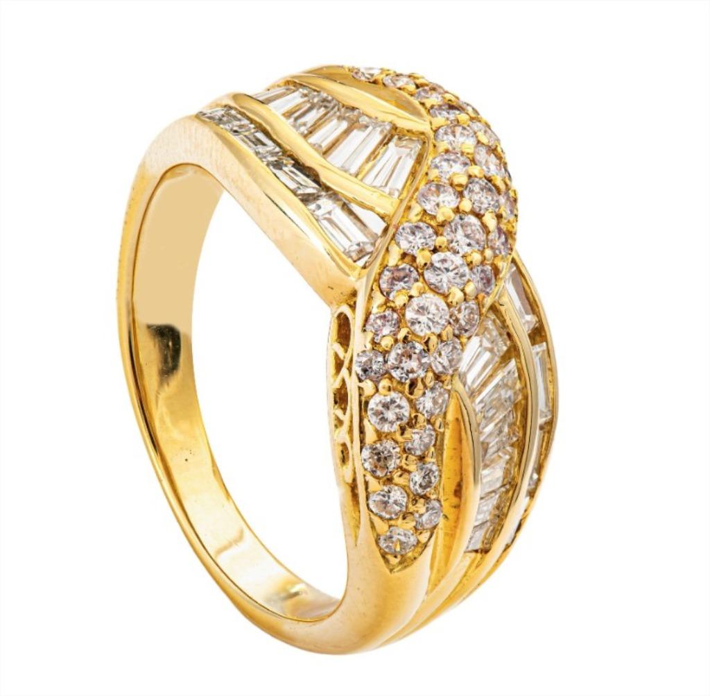 Bague femme en or 18 k diamants, Neuf, Enlèvement ou Envoi, Or, Plus petit que 17