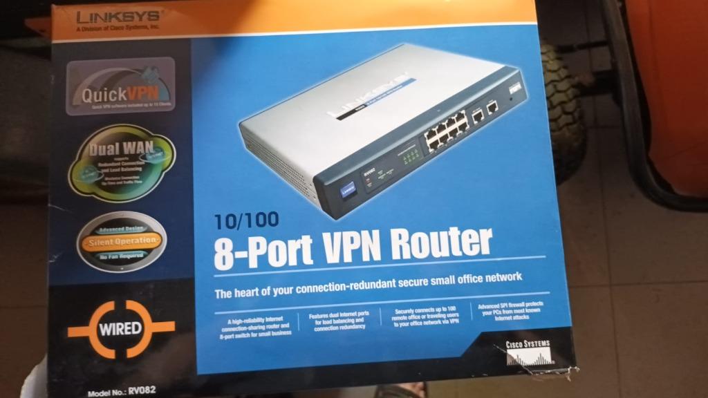 2 nouveaux ROUTEURS VPN 10/100 LINKSYS 8 PORTS RV082, Informatique & Logiciels, Envoi, Neuf, Routeur, Linksys