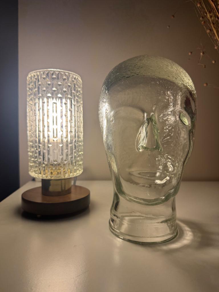 Vintage glazen hoofd mannequin, Ophalen