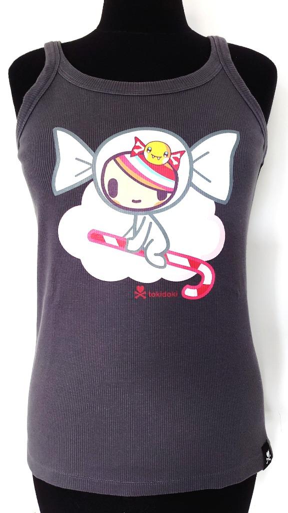 Tokidoki : grijs topje met Caramella / Italiaans / L / Nieuw, Gris, Enlèvement ou Envoi, Comme neuf, Tokidoki