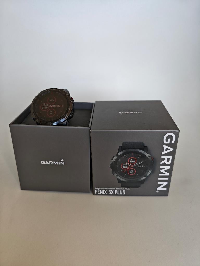 Garmin Fenix 5x plus Sapphire, Gebruikt, Zwart, Ophalen of Verzenden, Garmin Fenix