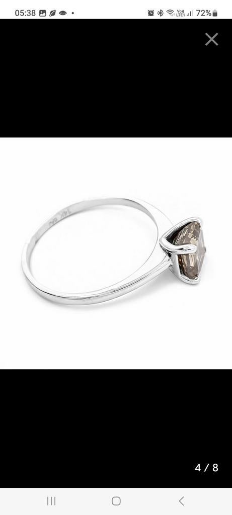 Ring witgoud met diamant, Bijoux, Sacs & Beauté, Bagues, Enlèvement ou Envoi, Jaune