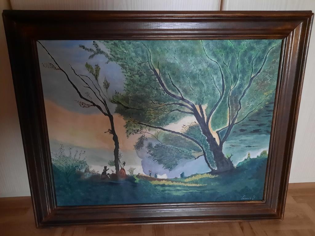 Mooi gesigneerd landschap, Antiek en Kunst, Ophalen of Verzenden