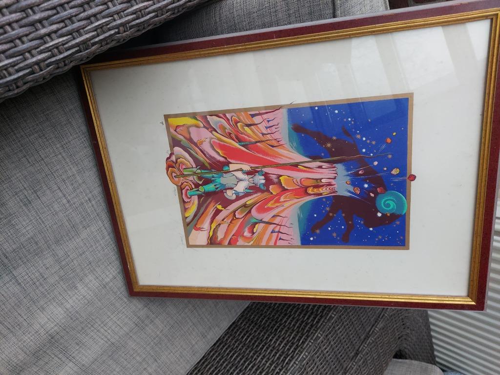 Moderne ram genummerde zeefdruk/litho, Ophalen