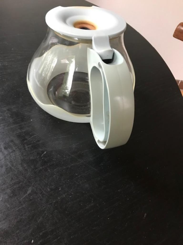 glazen koffiekan met beschermrand, Ophalen, Gebruikt