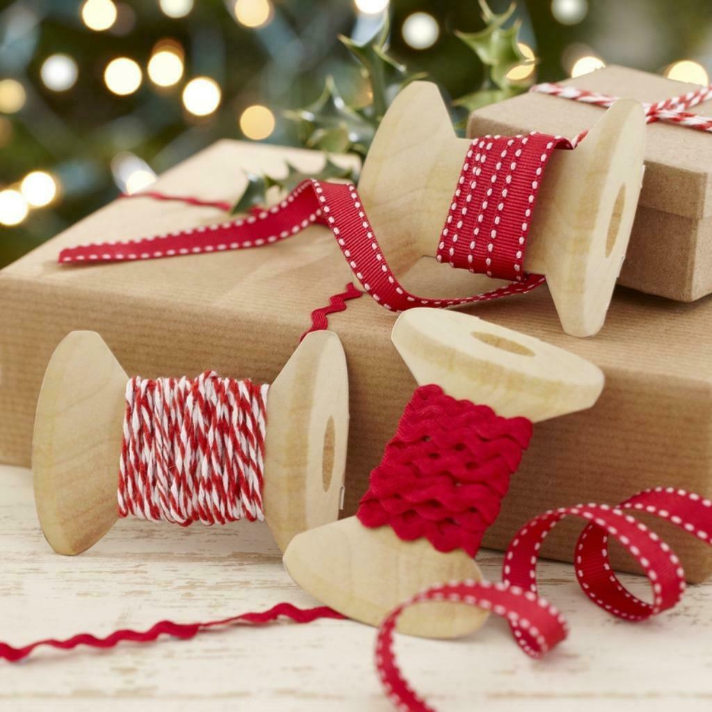 3 rubans cordelette rouge deco noel table sapin cadeaux, Enlèvement, Neuf