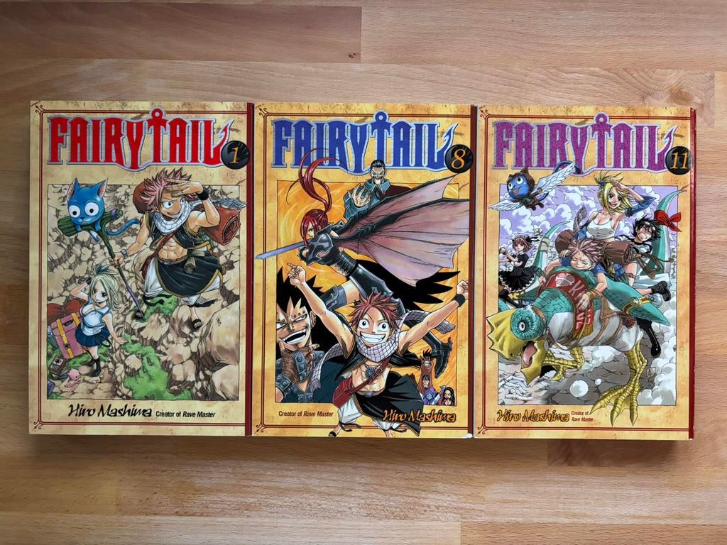 Fairy Tail manga vol 1, 8, 11, Livres, Plusieurs comics, Enlèvement ou Envoi, Utilisé, Japon (Manga)