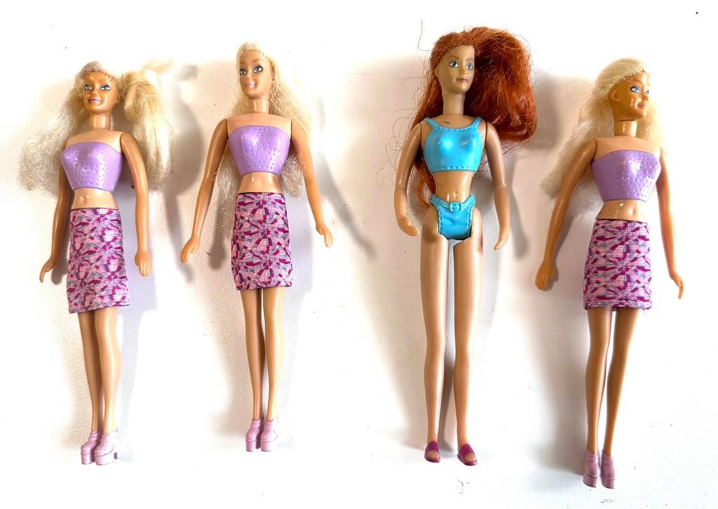 Barbie, set van 4 poppen 16 cm, Gebruikt, Barbie