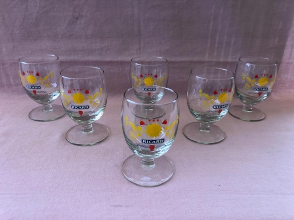 6 ballons en verre Ricard Pastis de Marseille., Enlèvement ou Envoi, Comme neuf, Ustensile