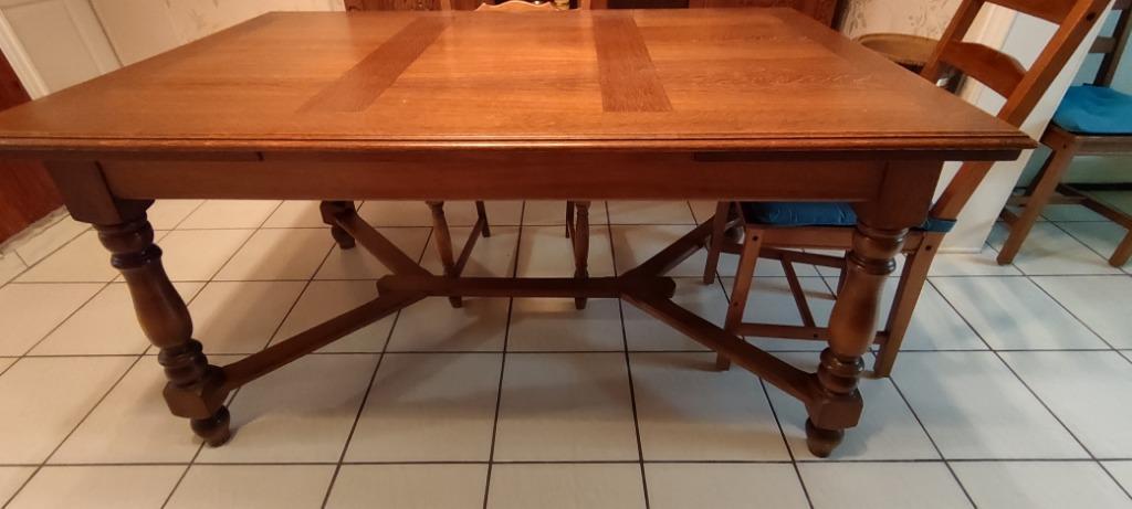 Tafel volhout uittrekbaar (met tussenstukken), Huis en Inrichting, Ophalen, Gebruikt, 100 tot 150 cm, 50 tot 100 cm
