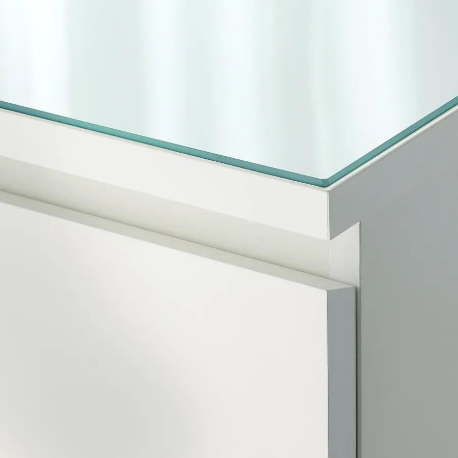 Malm glasplaat wit 160x48cm, Ophalen, Zo goed als nieuw