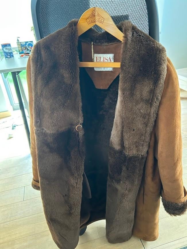 Vintage Shearling coat / lammy coat Elisa Sori Italy, Ophalen, Zo goed als nieuw, Maat 42/44 (L), Overige kleuren