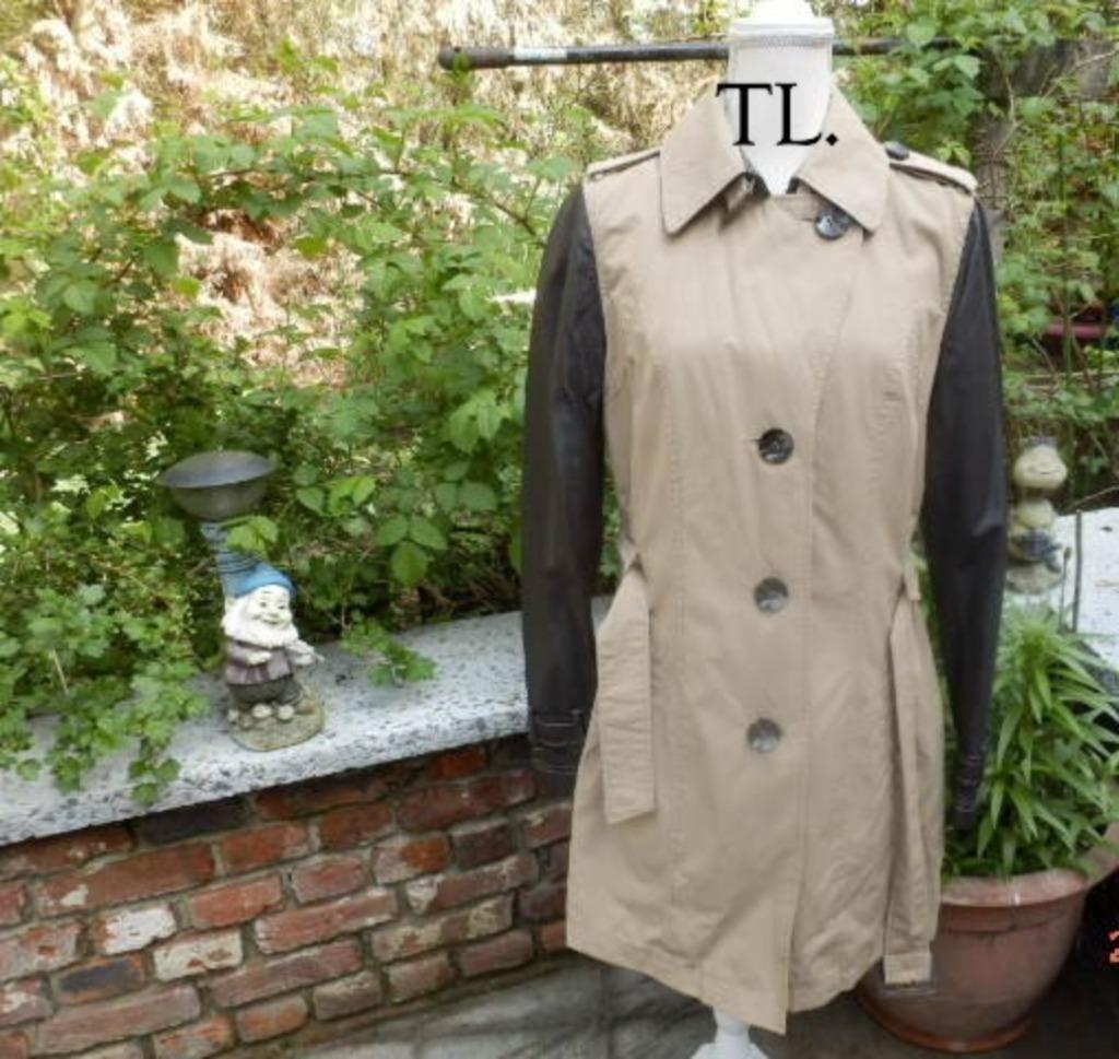 (45) -manteau femme t.40 beige et gris fonçé - MSmode -, Vêtements | Femmes, Vestes | Hiver, Comme neuf, Taille 38/40 (M), Beige