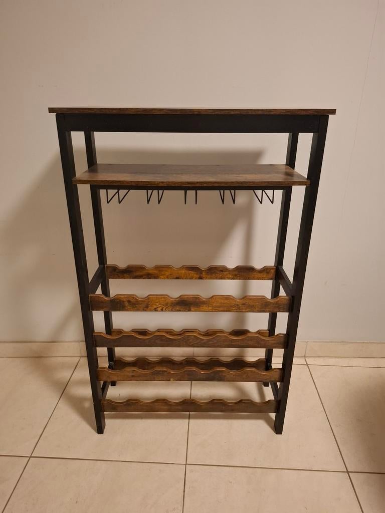 Wijnkast + glazenhangers, Huis en Inrichting, Woonaccessoires | Wijnrekken, Ophalen