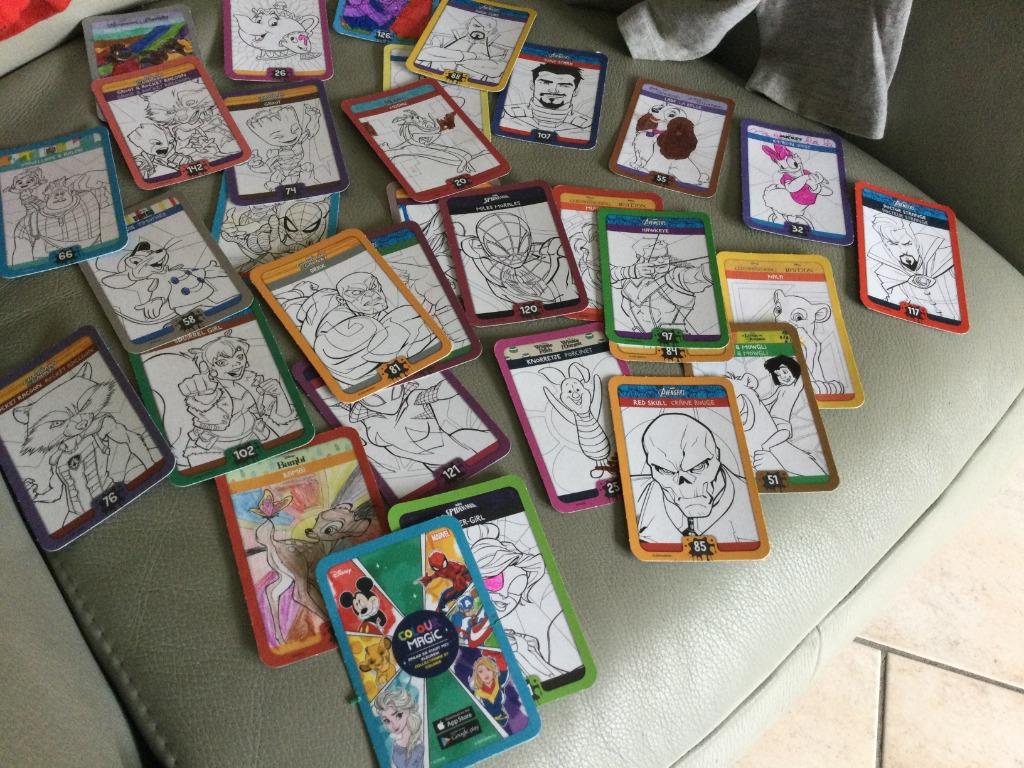 32 CARTES"MARVEL"DISNEY"COLOUR MAGIC+6 JEUX GRATUITS, Enlèvement ou Envoi