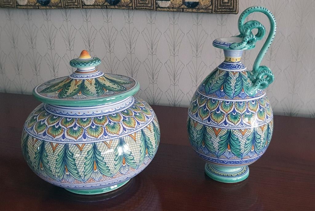 Majolica keramiek vaas en pot, Enlèvement ou Envoi