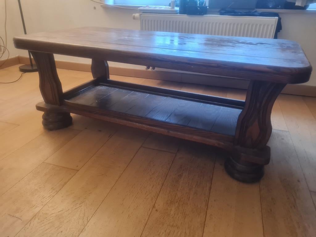 massief eikenhouten salontafel, Ophalen, Eikenhout