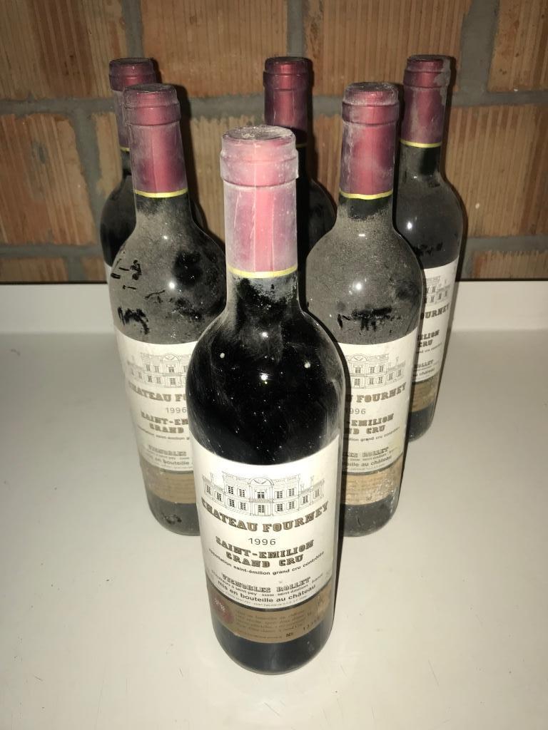 6 flessen Chateau Fourney 1996 - Saint-Emiliion Grand Cru, Verzamelen, Wijnen, Ophalen, Frankrijk, Nieuw, Rode wijn