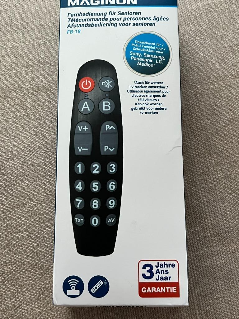 afstandsbediening maginon voor senioren, TV, Hi-fi & Vidéo, Enlèvement ou Envoi, Neuf, Universel, TV