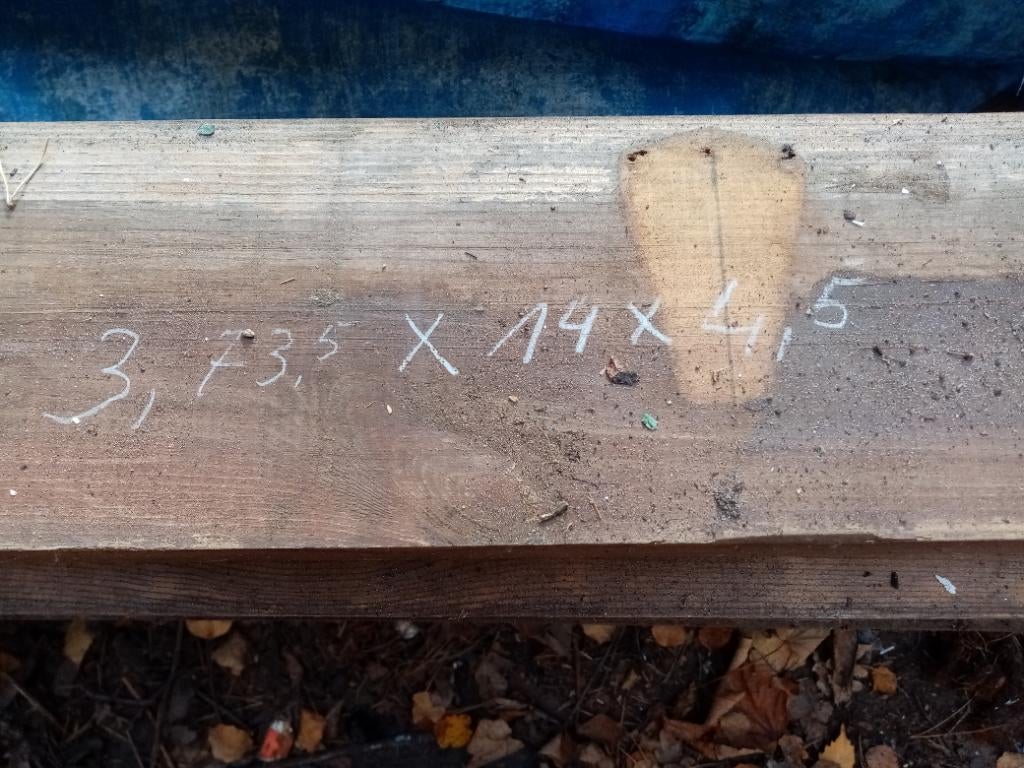 Geriefhout., Doe-het-zelf en Bouw, Hout en Planken, Gebruikt, Balk, Grenen, 300 cm of meer, 50 mm of meer, Ophalen