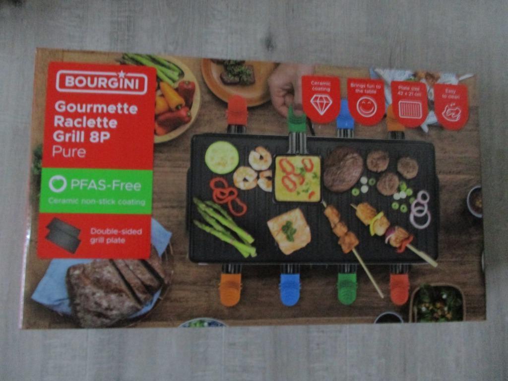 Gourmette/raclette en grill toestel van BOURGINI, Ophalen, Nieuw, 8 personen of meer