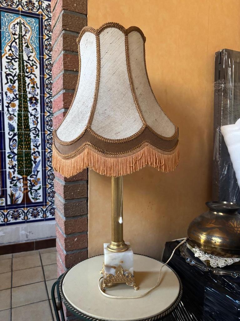 2 Lampes de table Marbre et Laiton année 1950, Ophalen of Verzenden