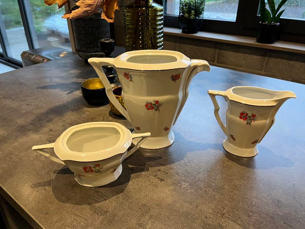 Excentrieke theeset1950 bloch&co prima staat, Ophalen of Verzenden