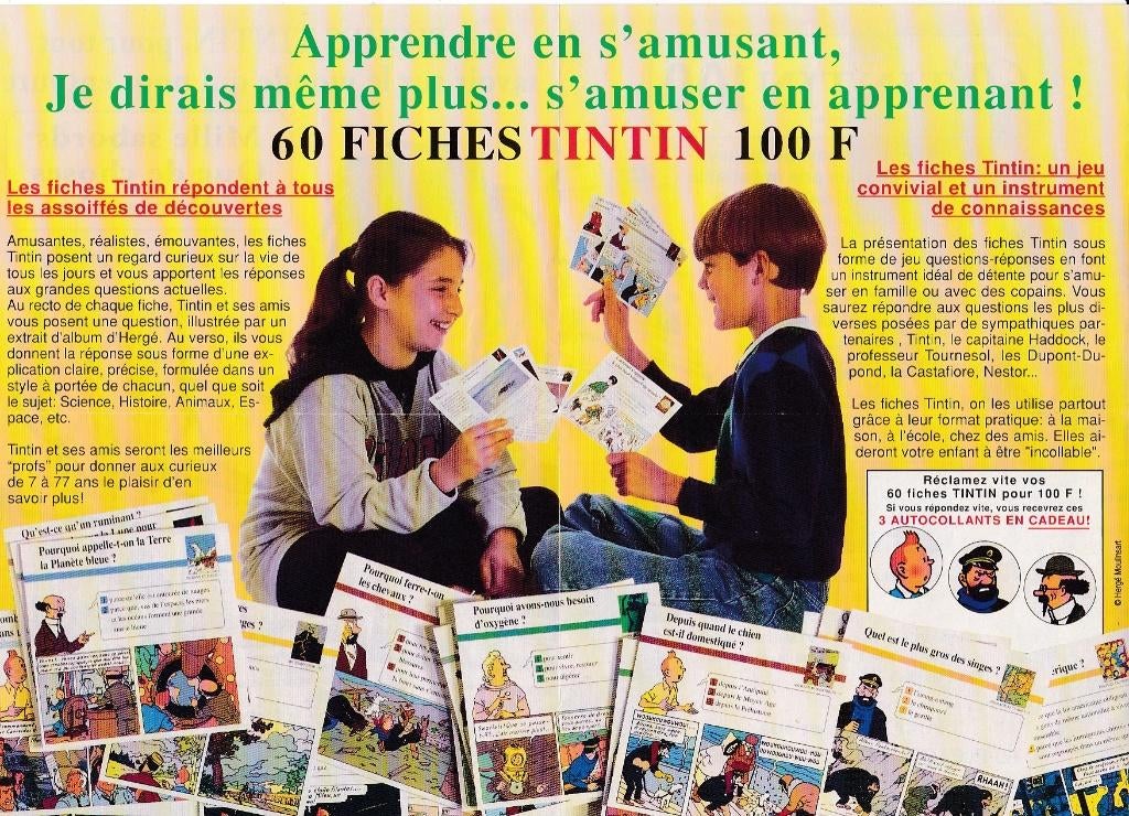 FichesTINTIN 3 Kits complets Horaire SABENA 1997 offert 150€, Livres, Enlèvement, Utilisé, Atlas Lausanne