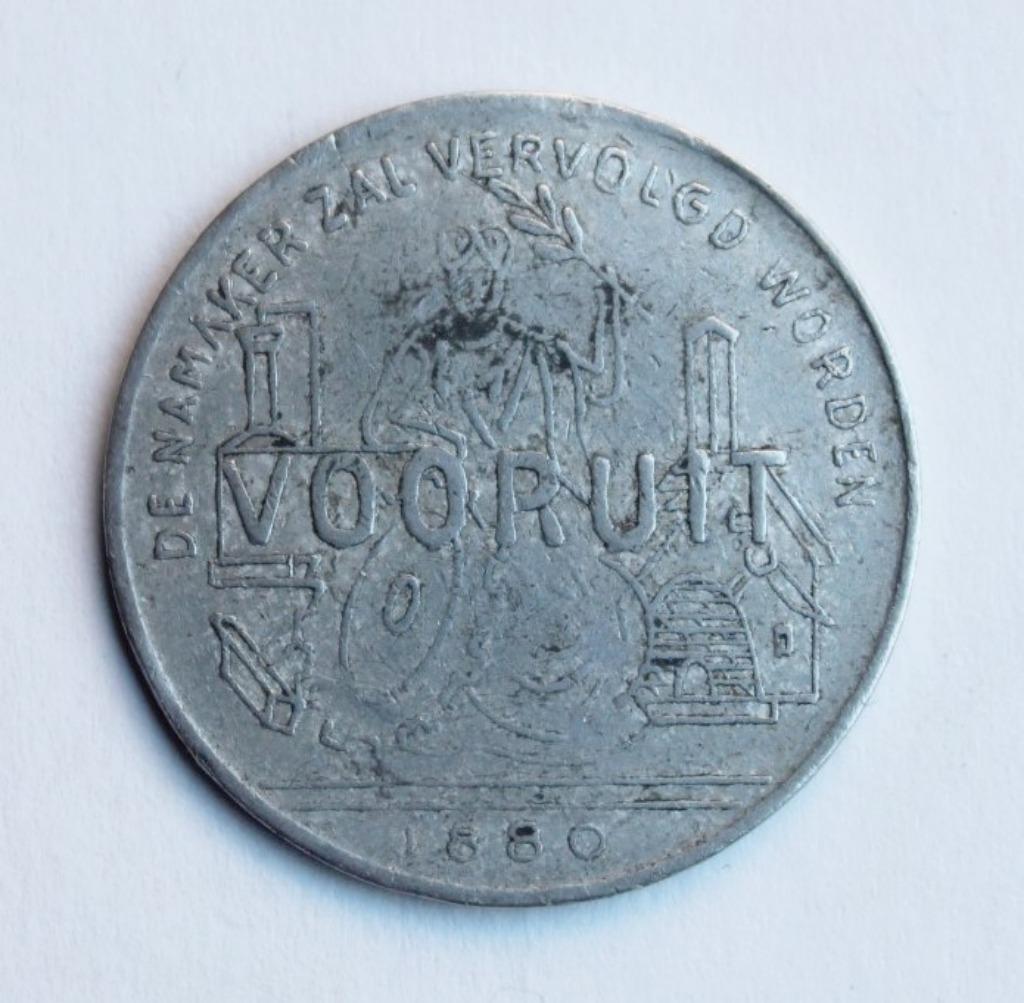 BELGIE 1 FRANK VOORUIT GENT 1880, Ophalen of Verzenden, Overig, Losse munt