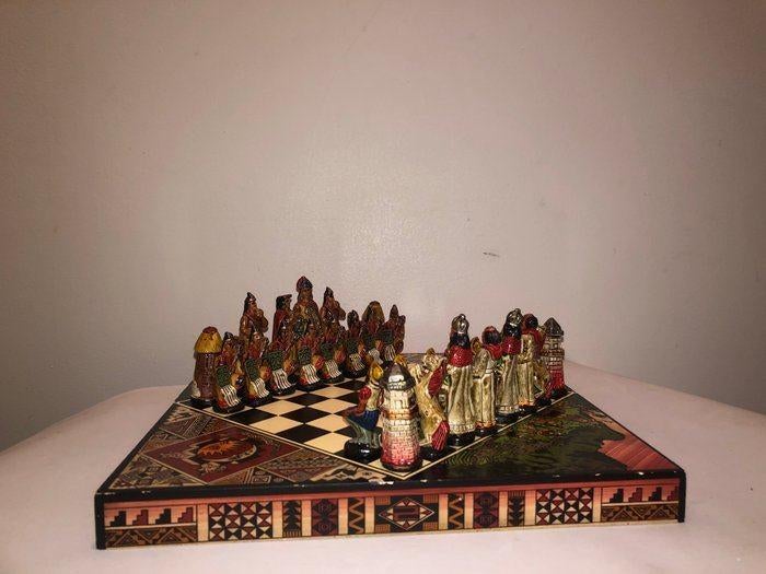 Uniek Peruaans schaakspel, Hobby en Vrije tijd, Een of twee spelers, Ophalen of Verzenden, Gebruikt