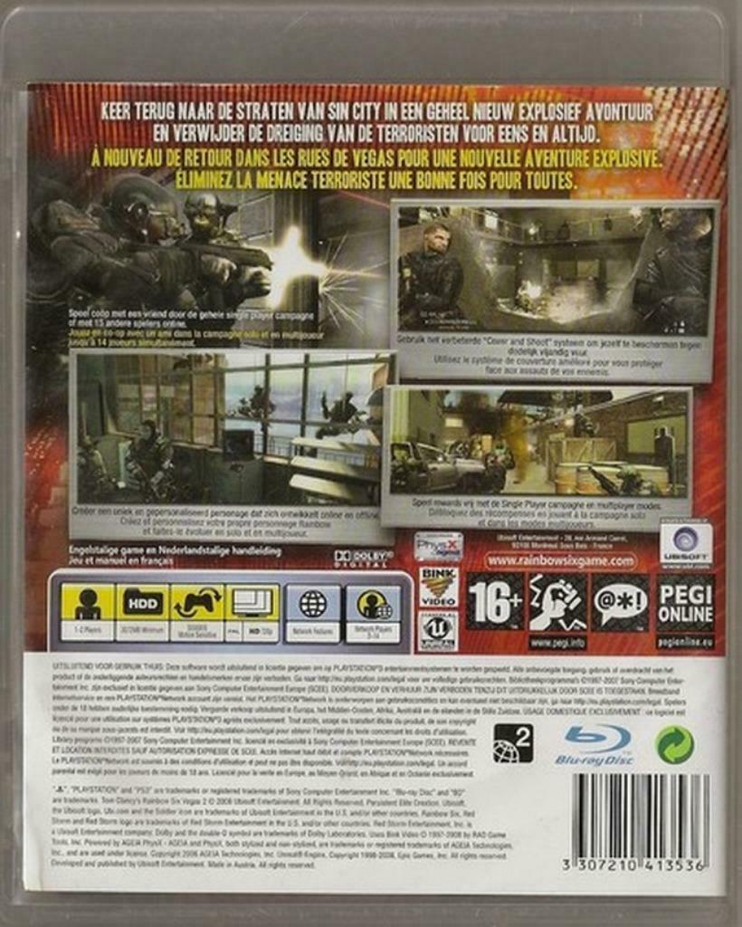 TOM CLANCY'S RAINBOWSIX VEGAS 2 - PLAYSTATION 3 - PS 3, Gebruikt, Vechten, Verzenden, 2 spelers