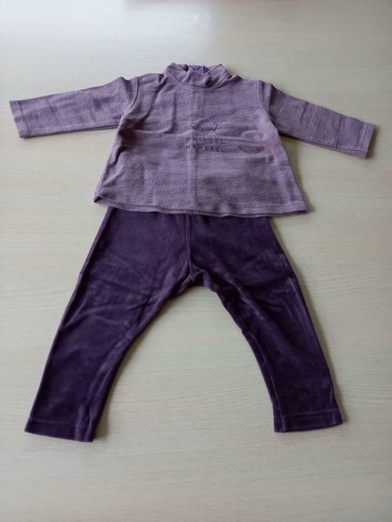 Mooi auberginekl. setje voor baby's, maat 86, Enlèvement ou Envoi, Ensemble, KLEERTJES, Utilisé
