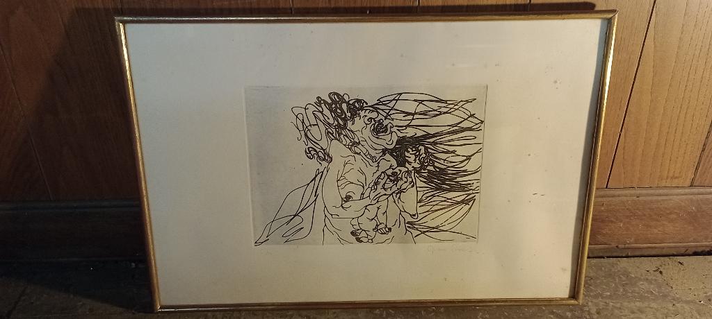 Karikaturale naaktgravure voor vrouwen, genummerd,n437, Antiek en Kunst, Kunst | Etsen en Gravures, Ophalen of Verzenden